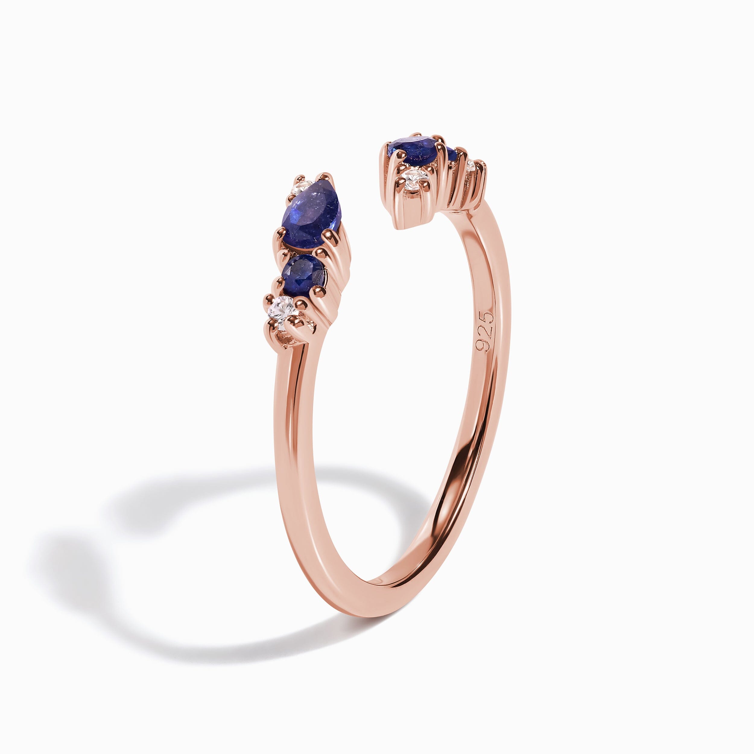 Adjustable Blue Sapphire Ring Flourish - September Birthstone、mySite、hinf8tx79