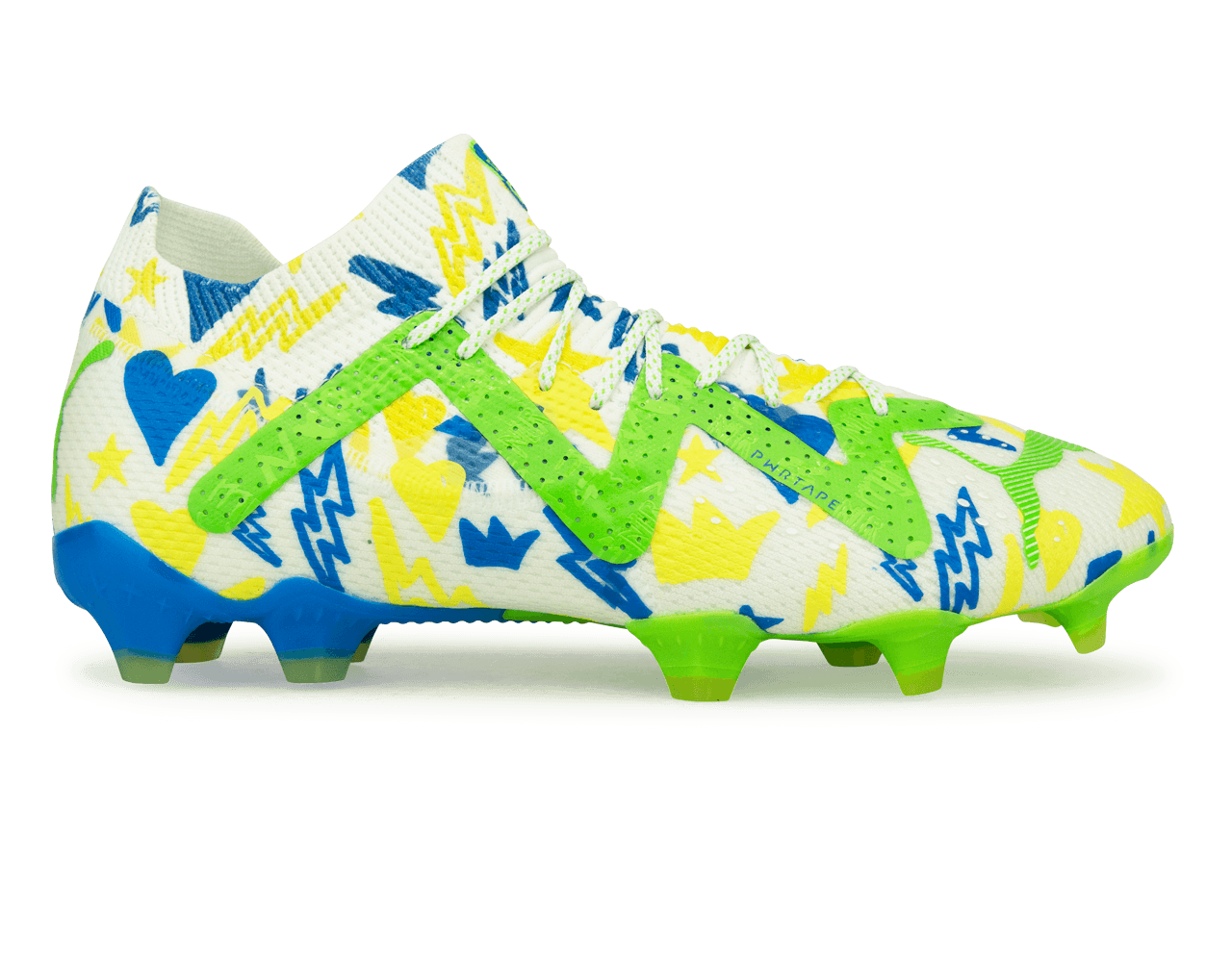 PUMA Men's Future Ultimate x Neymar FG/AG White/Blue/Lemon、mySite、bottomscart