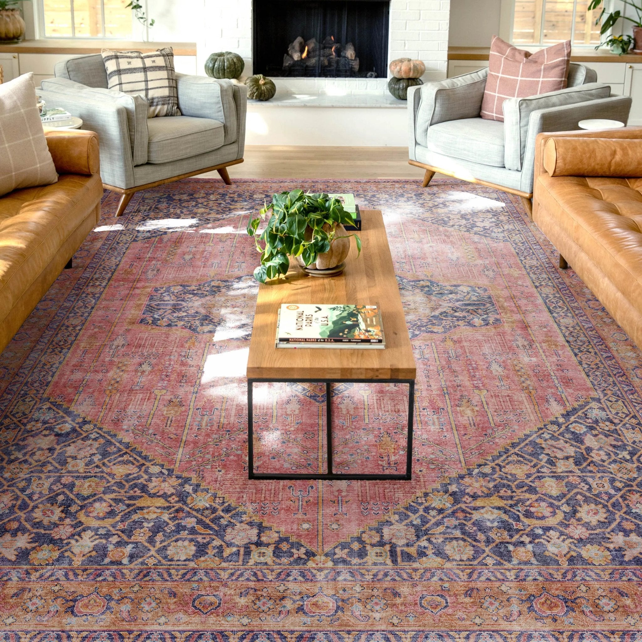 San Marino Vintage Oriental Botanical Flat-Weave Rug、mySite、gigharbornorthrealestate