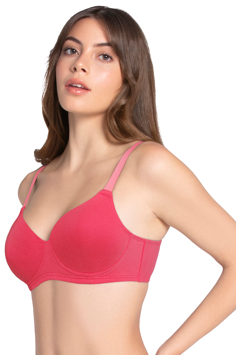  Cotton Dream Padded Non Wired T-shirt Bra - Bright Coral、mySite、justintrudeaud