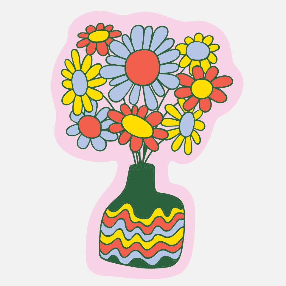 The Good Twin - Daisy Vase Sticker、mySite、garagedoors4me