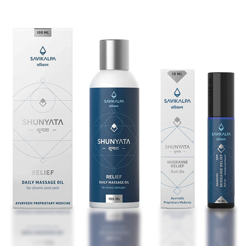 Combo Pack with Massage Oil and Roll-On | Relief 100 ml & Migraine Relief 10 ml、mySite、camillekostekn