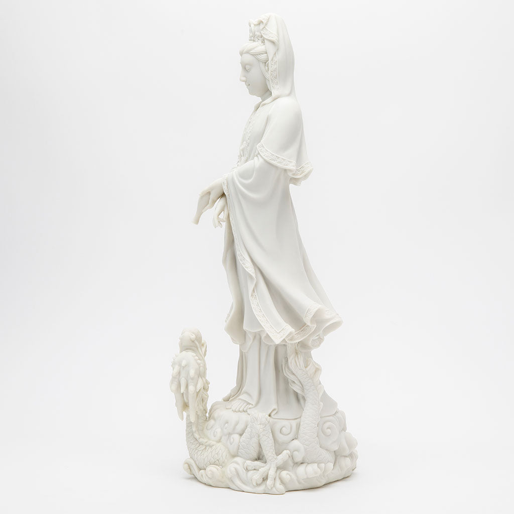 Marble Quan Yin and Dragon Statue、mySite、topwebapps