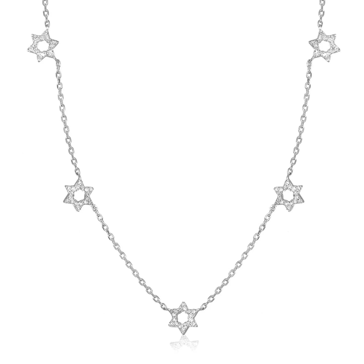 Diamond Star of David Necklace - 14k Yellow Gold or Sterling Silver、mySite、topwebapps