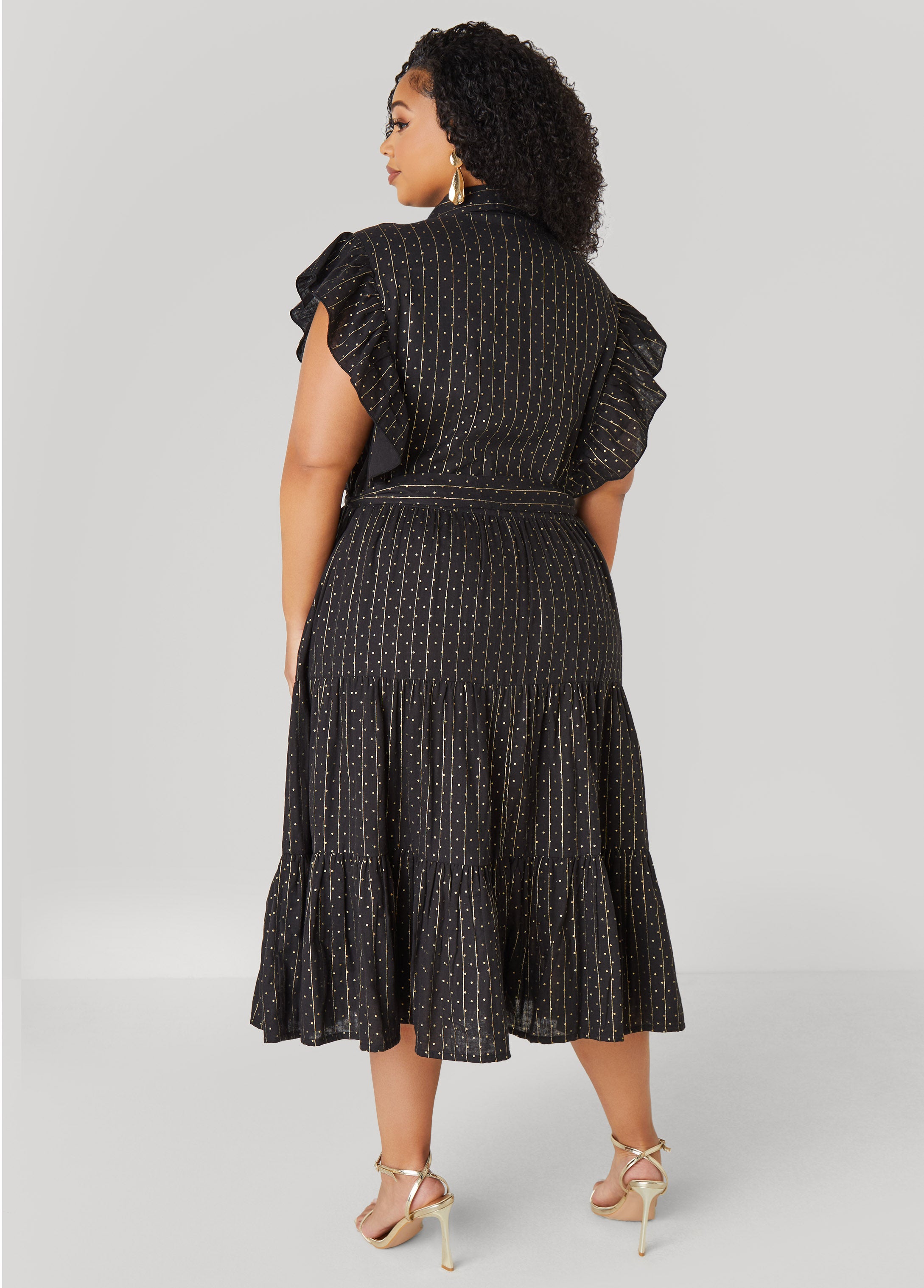 Metallic Print Midaxi Dress、mySite、bengalsvssteelers