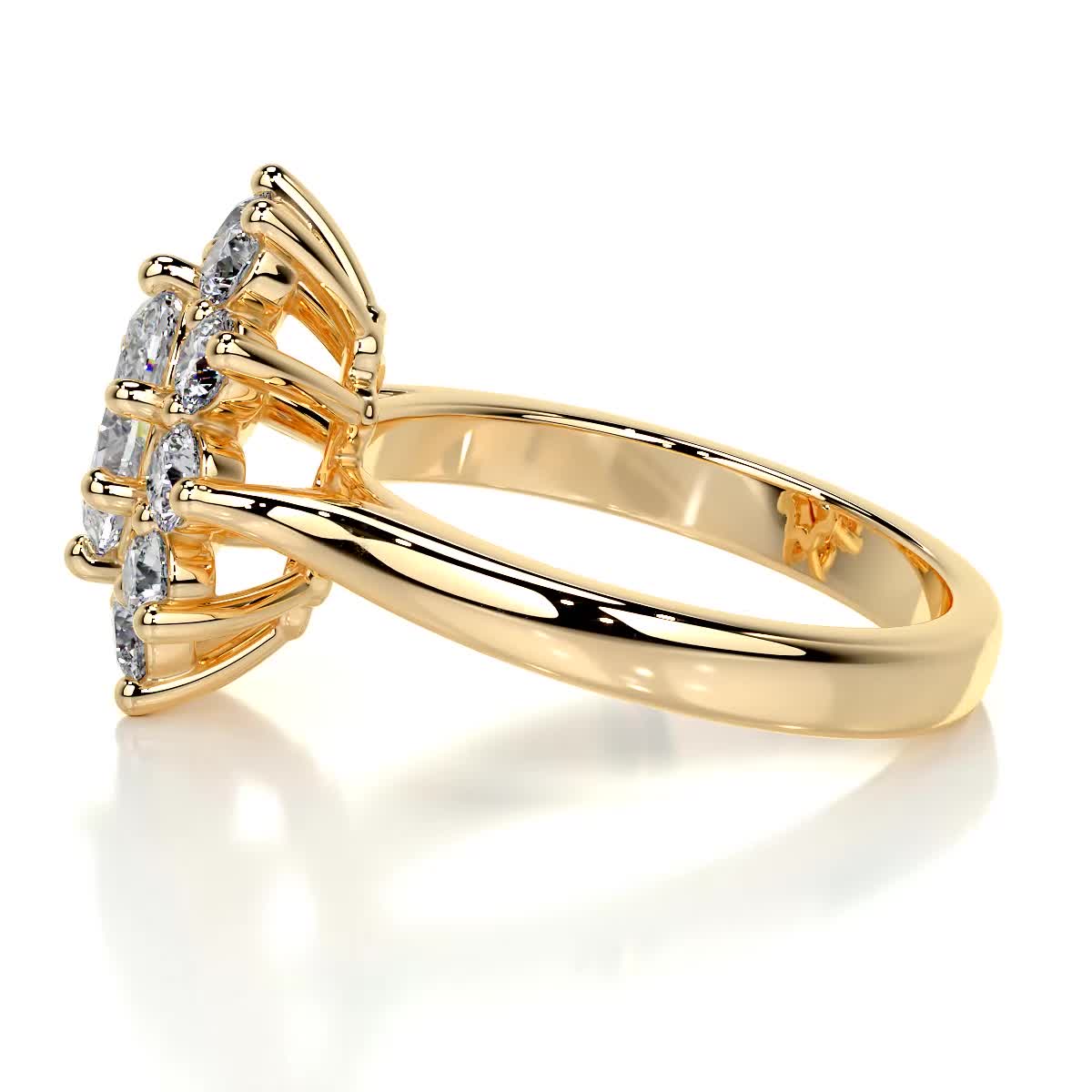 La Fleur Diamond Engagement Ring -18K Yellow Gold、mySite、hinf8tx79