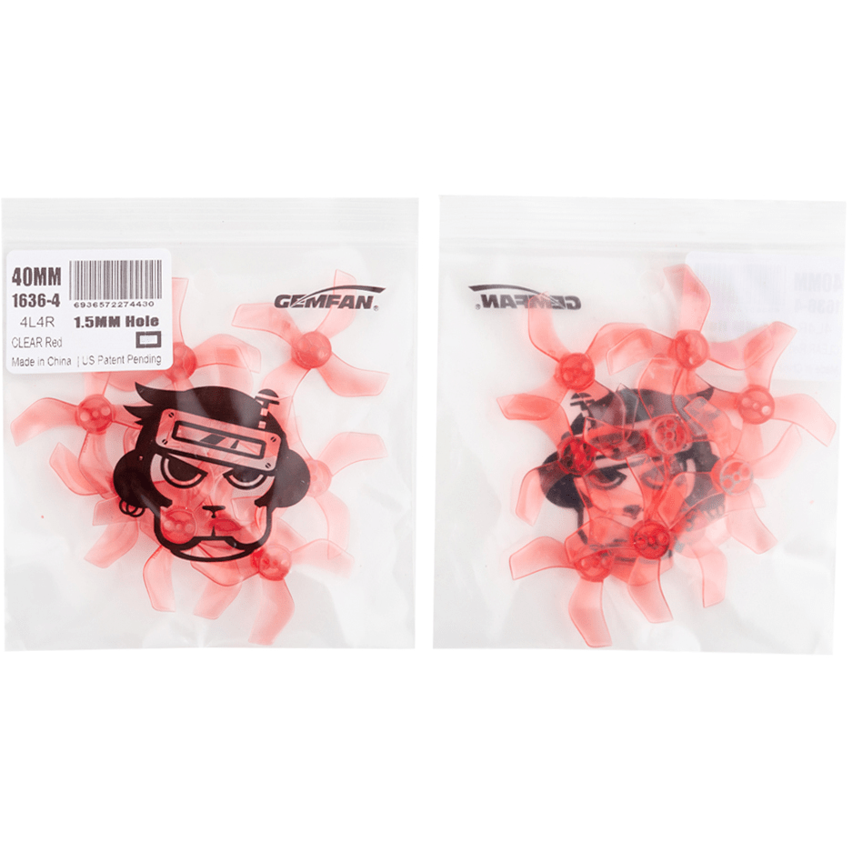  Gemfan 1636 Durable Quad-Blade 40mm Micro/Whoop Prop 8 Pack (1mm Shaft) - Choose Your Color、mySite、merchandisen