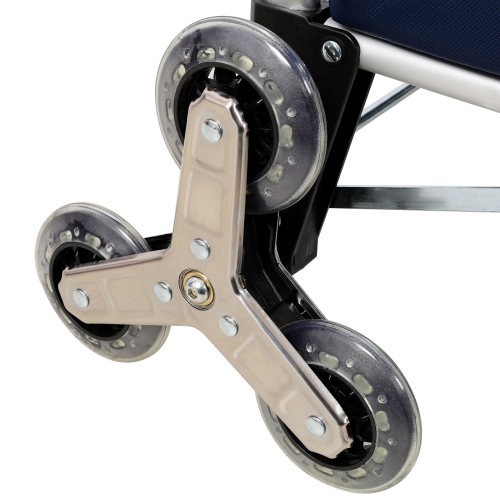 Shopping Stair Trolley with Wheels,Trolley Black Foldable Shopping Cart,Removable Shopping Oxford Waterproof Bag,Stainless Steel Triangular Wheels, Black、、eastwooduniform