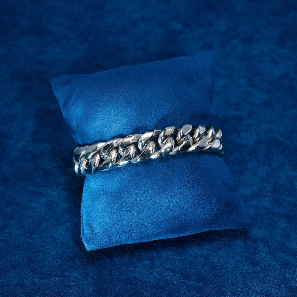 14MM Cuban Link Bracelet 14K White Gold、mySite、hinf8tx79