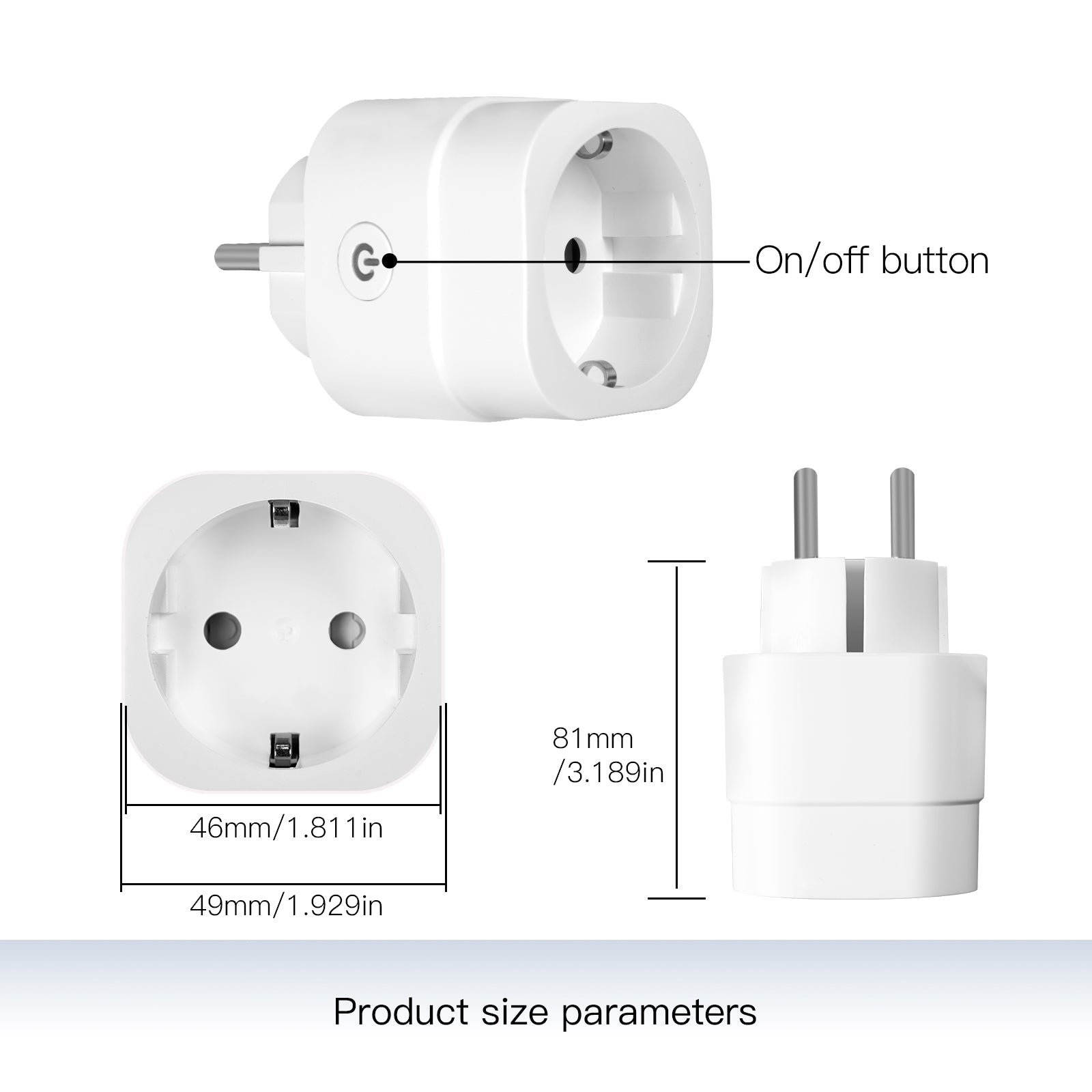 MOES WiFi Smart Power Dimmer Plug Brightness Adjust Timer Socket EU、mySite、fannypackpong