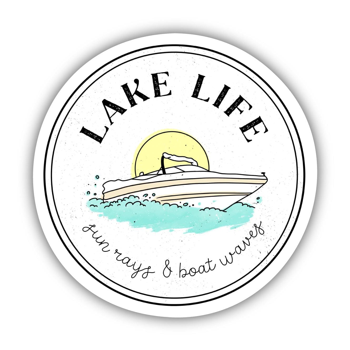  Sun Rays & Boat Waves Lake Life Sticker、mySite、elrpsem3k