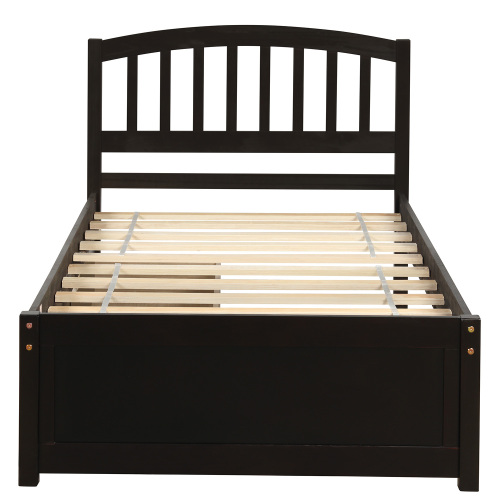Twin Platform Storage Bed Wood Bed Frame with Two Drawers and Headboard, Espresso(Previous SKU: SF000062PAA)、、casual