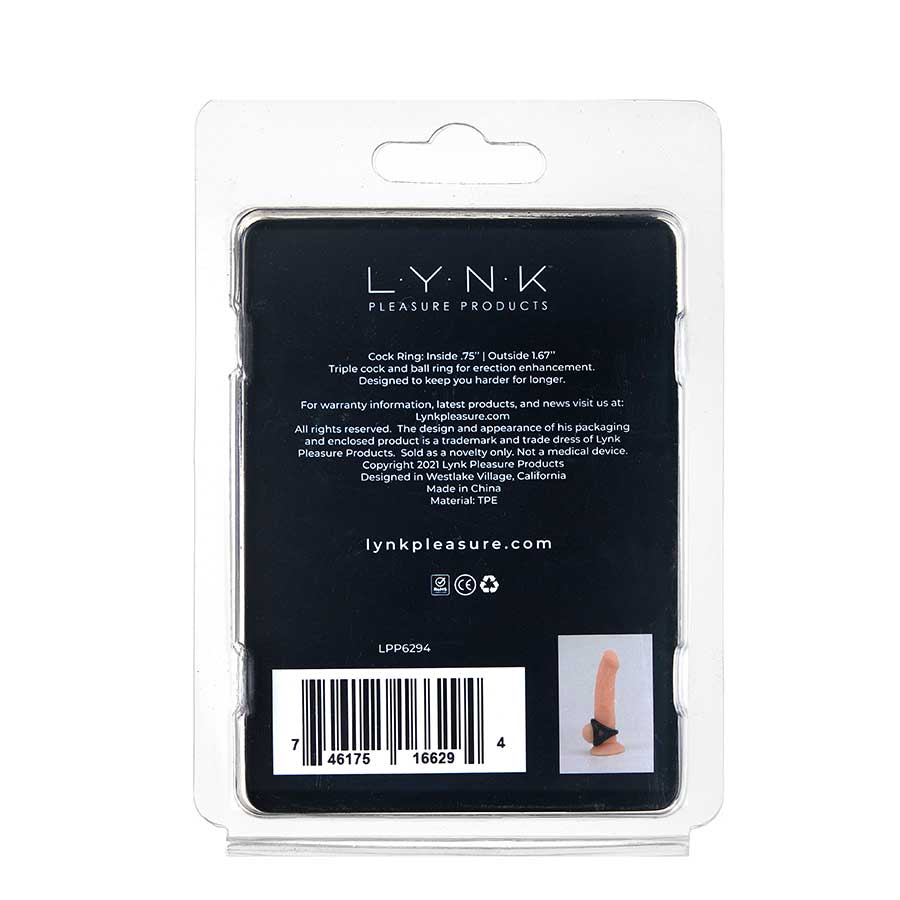 The Trio Cock Ring & Ball Stretcher Black by Lynk Pleasure、mySite、bottomscart