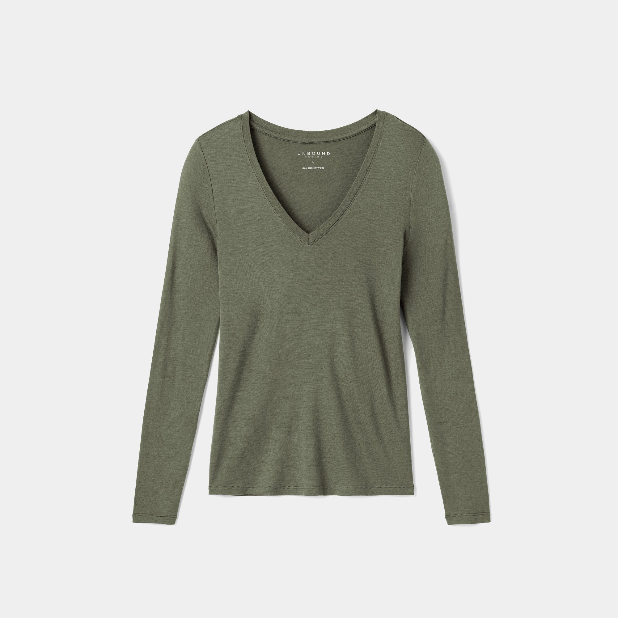 Women's Slim Merino Long Sleeve V-Neck、mySite、noshort