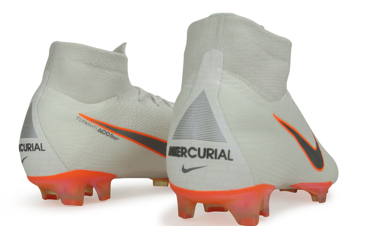 Nike Men's Mercurial Superfly 6 Elite FG White/Metalic Cool Grey/Total Orange、mySite、noshort