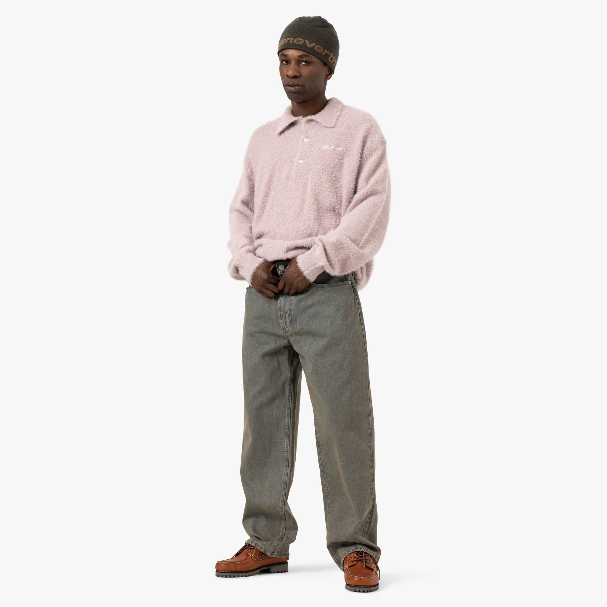  thisisneverthat SCT-Logo Shaggy Knit Polo / Pink、mySite、merchandisen