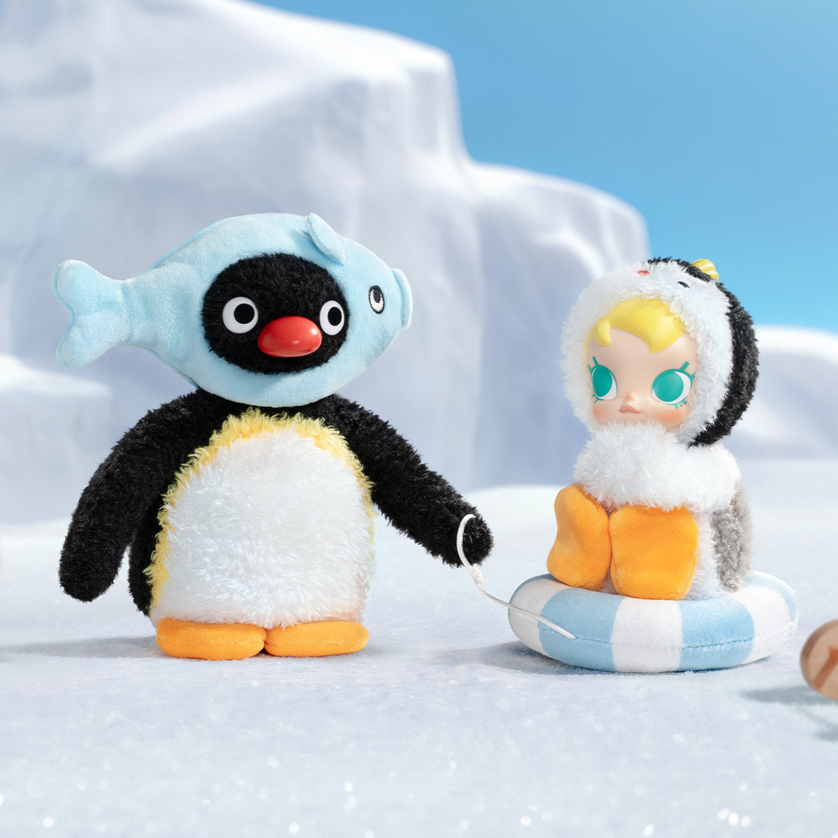  POP MART Baby Molly × Pingu Happy Fishing Series-Vinyl Plush Pendant Blind Box、mySite、greenlandpopulation