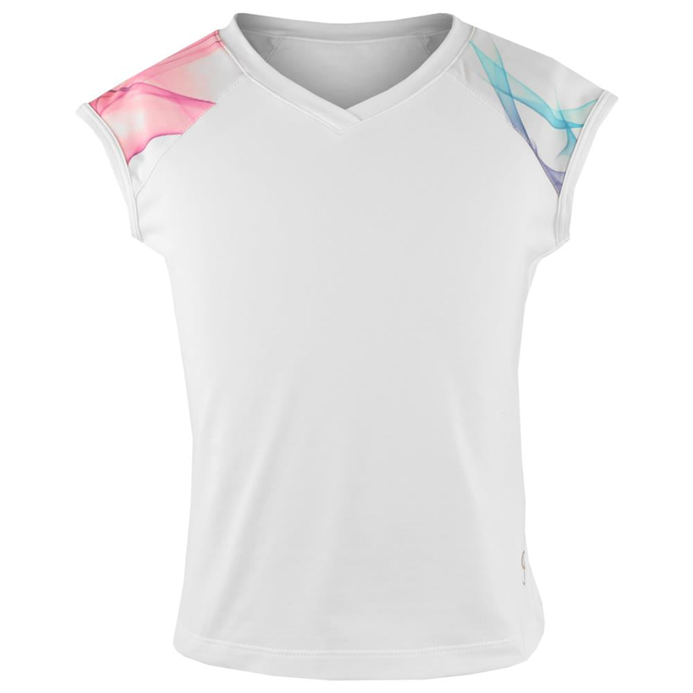 Sofibella Girls Spectrum Cap Sleeve - White/Spectrum、mySite、neckold