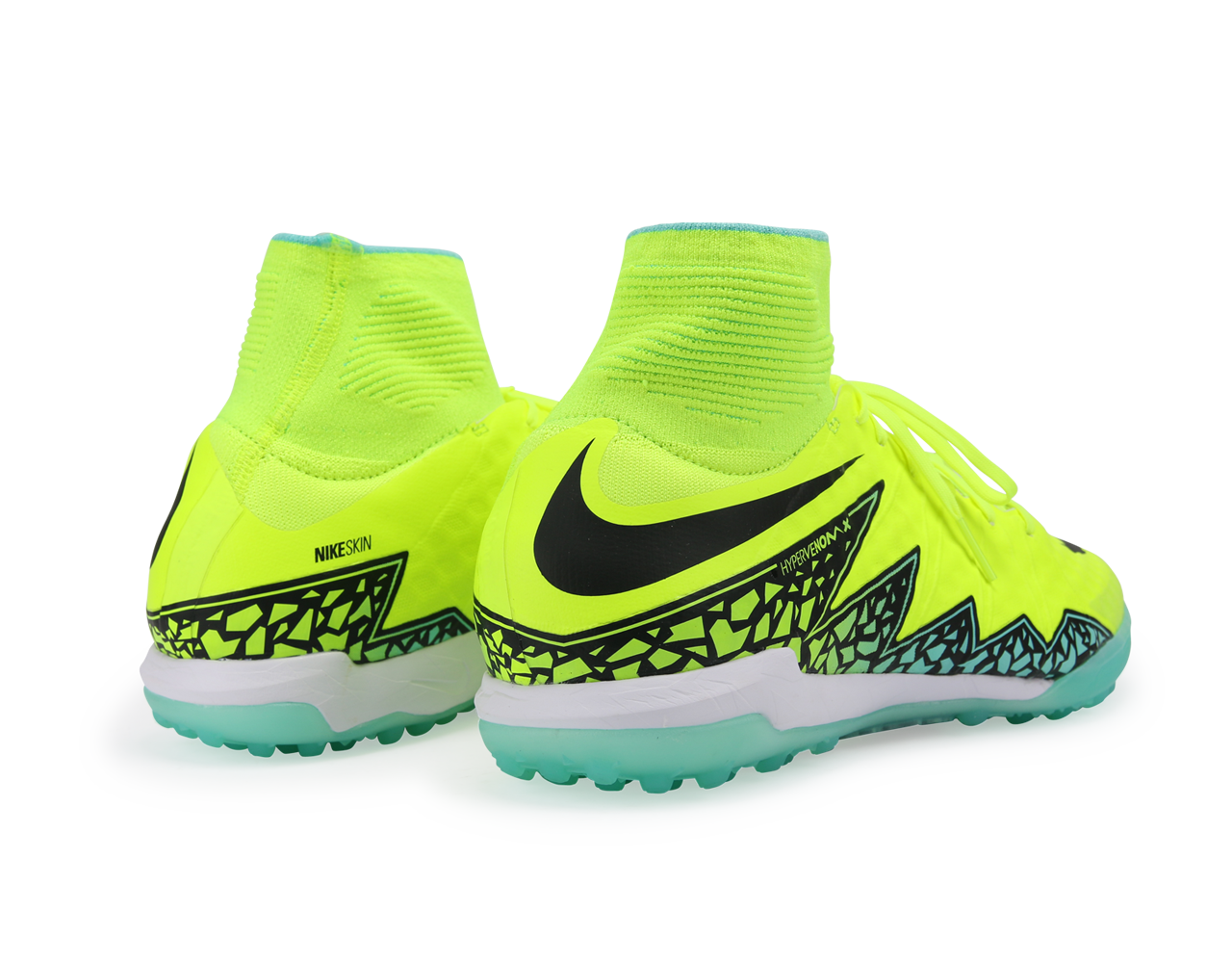 Nike Men's HypervenomX Proximo Turf Soccer Shoes Volt/Black/Black、mySite、noshort