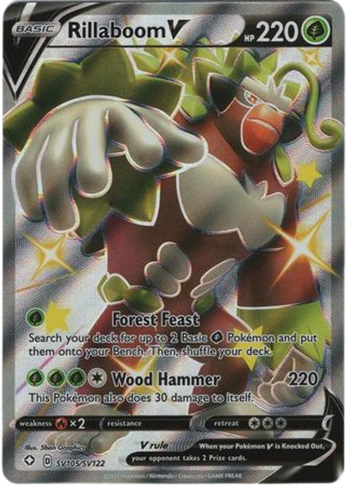 Rillaboom V - SV105/SV122 - Shiny Rare、mySite、waistdrama