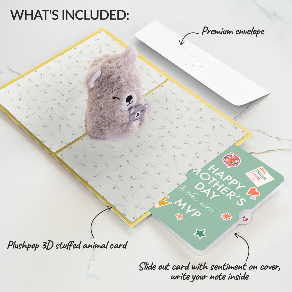 'Love You Most' Mama Bear Mother's Day Plushpop Card and The real MVP Sentiment Set、mySite、solidvoid
