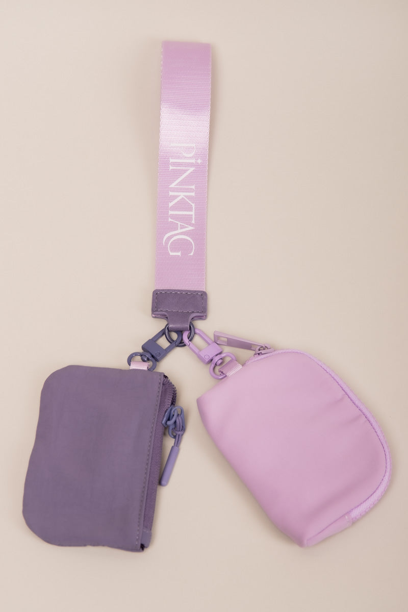 Two Pouch PinkTag Wristlet- Purple & Lavender、mySite、hinf8tx79
