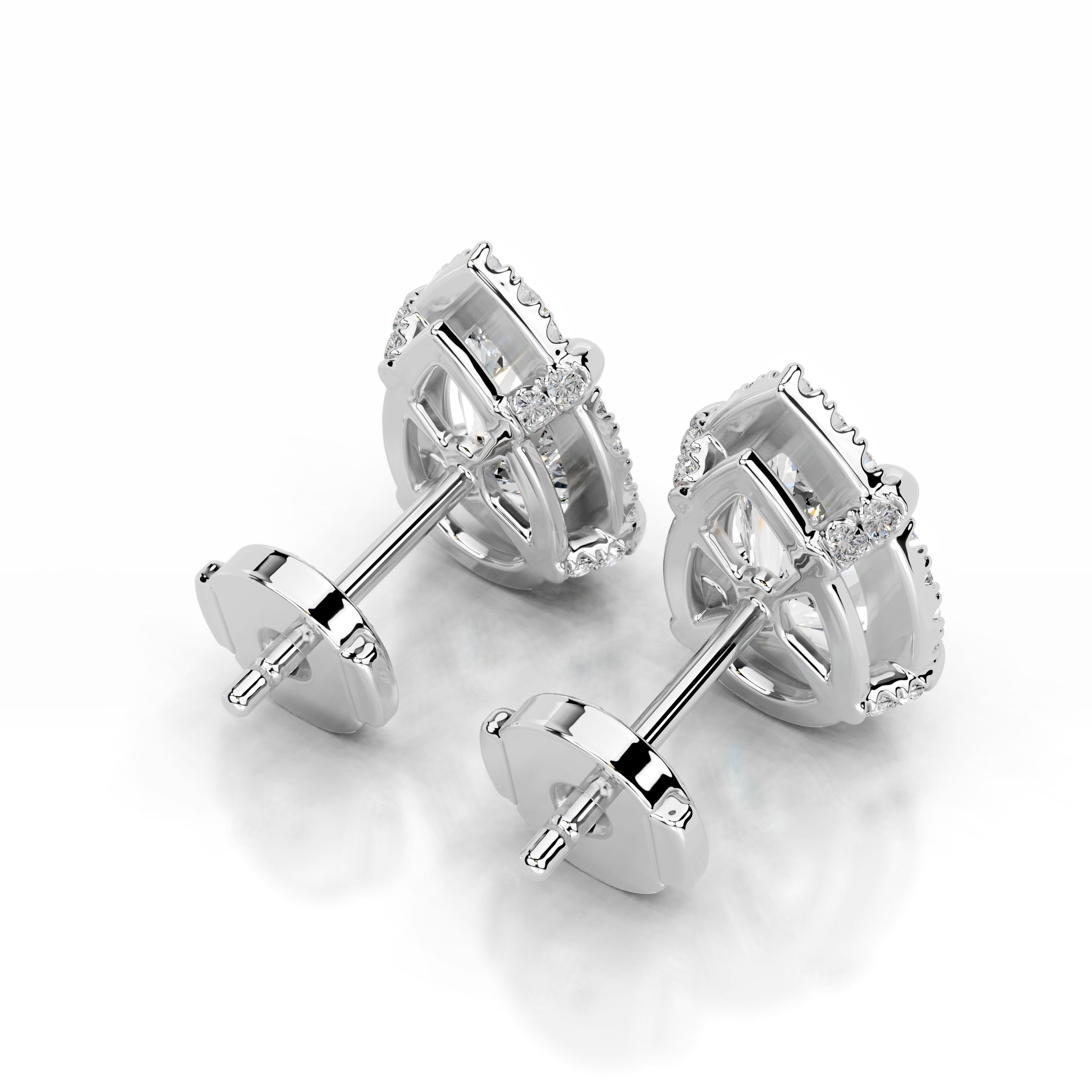 Ophelia Diamond Halo Earrings - 14K White Gold、mySite、hinf8tx79