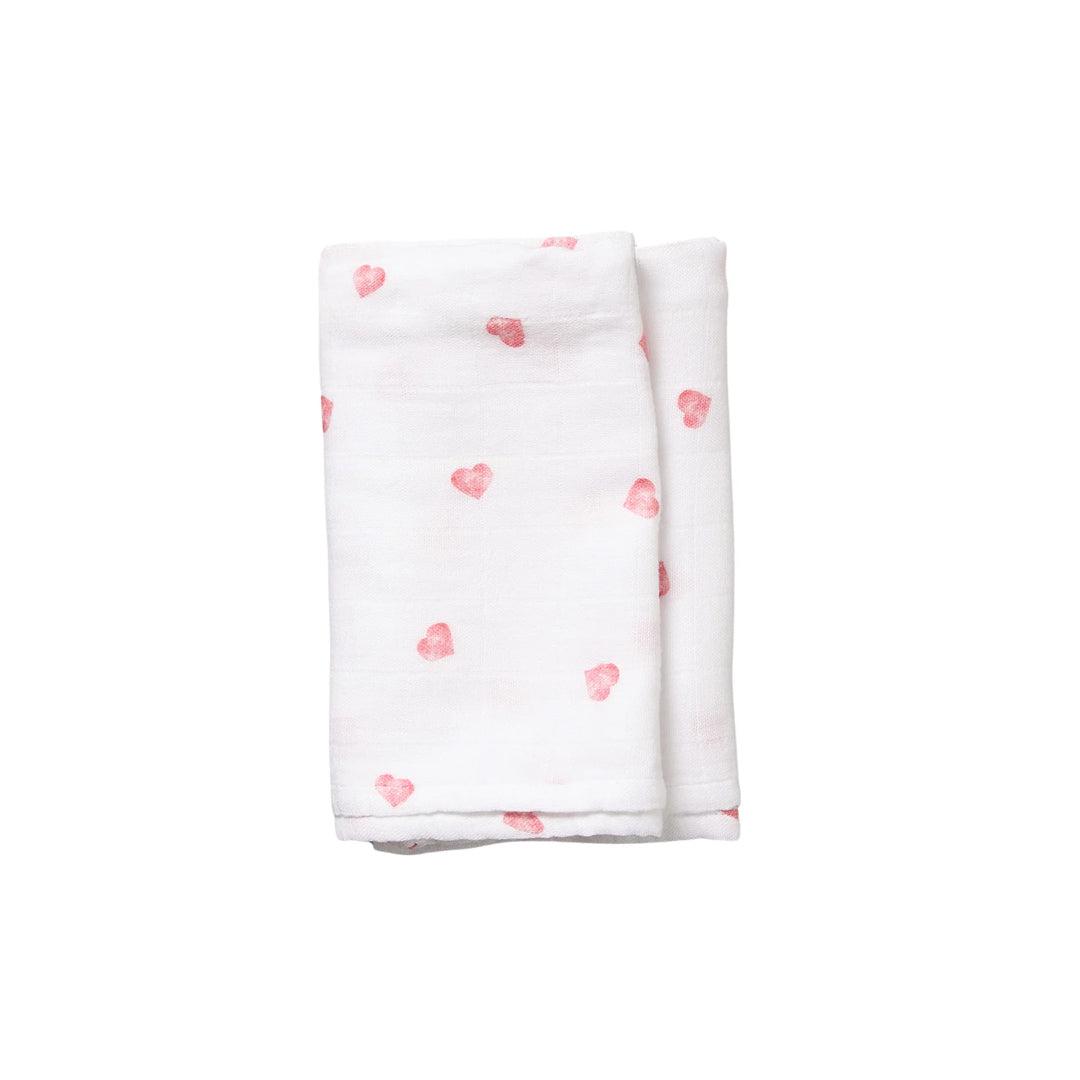  Rosa & Blue Muslin Squares - Heart - 3 Pack、mySite、merchandisen