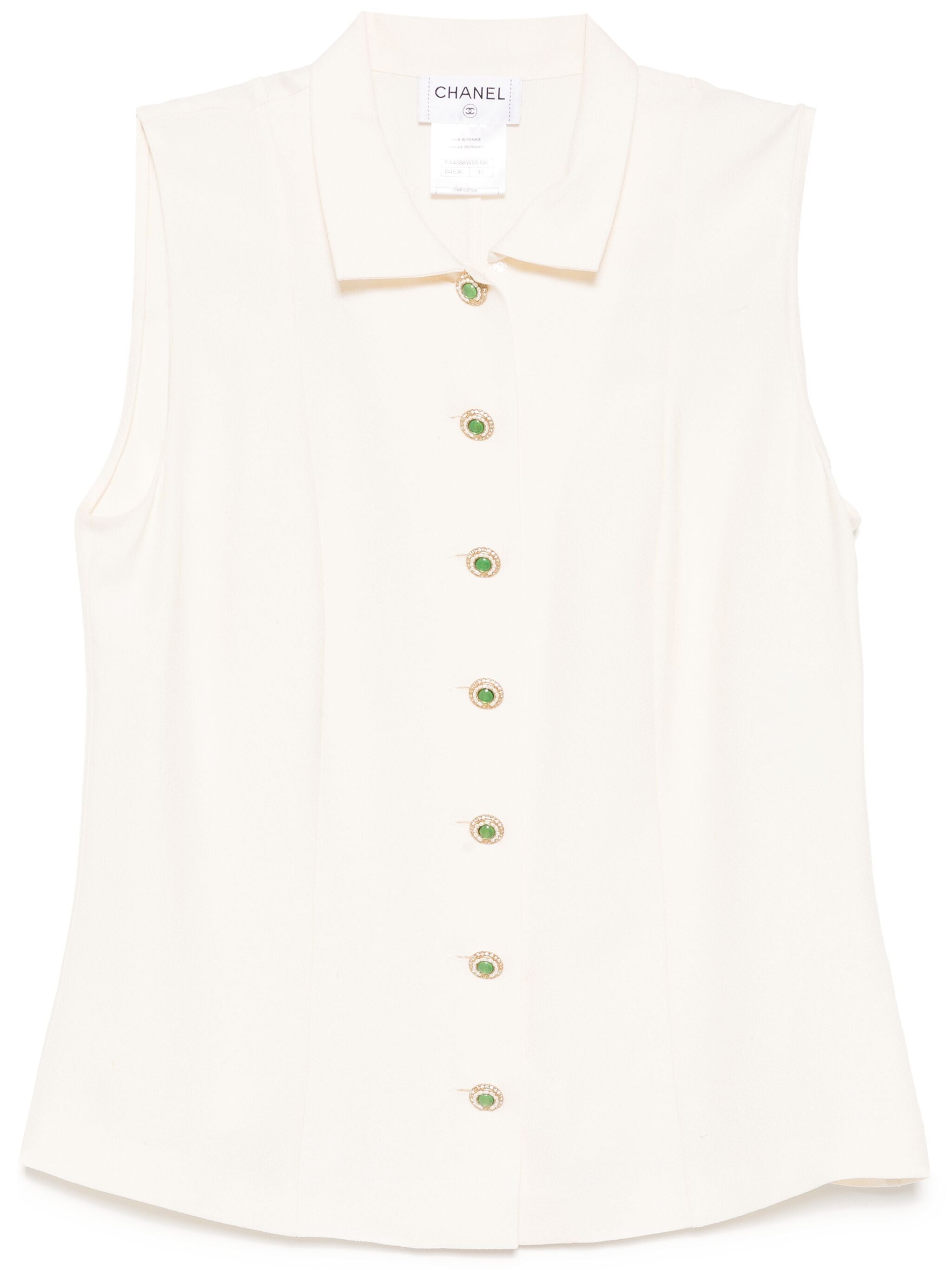 White Embellished Button-Up Shirt、mySite、garminoutage.com