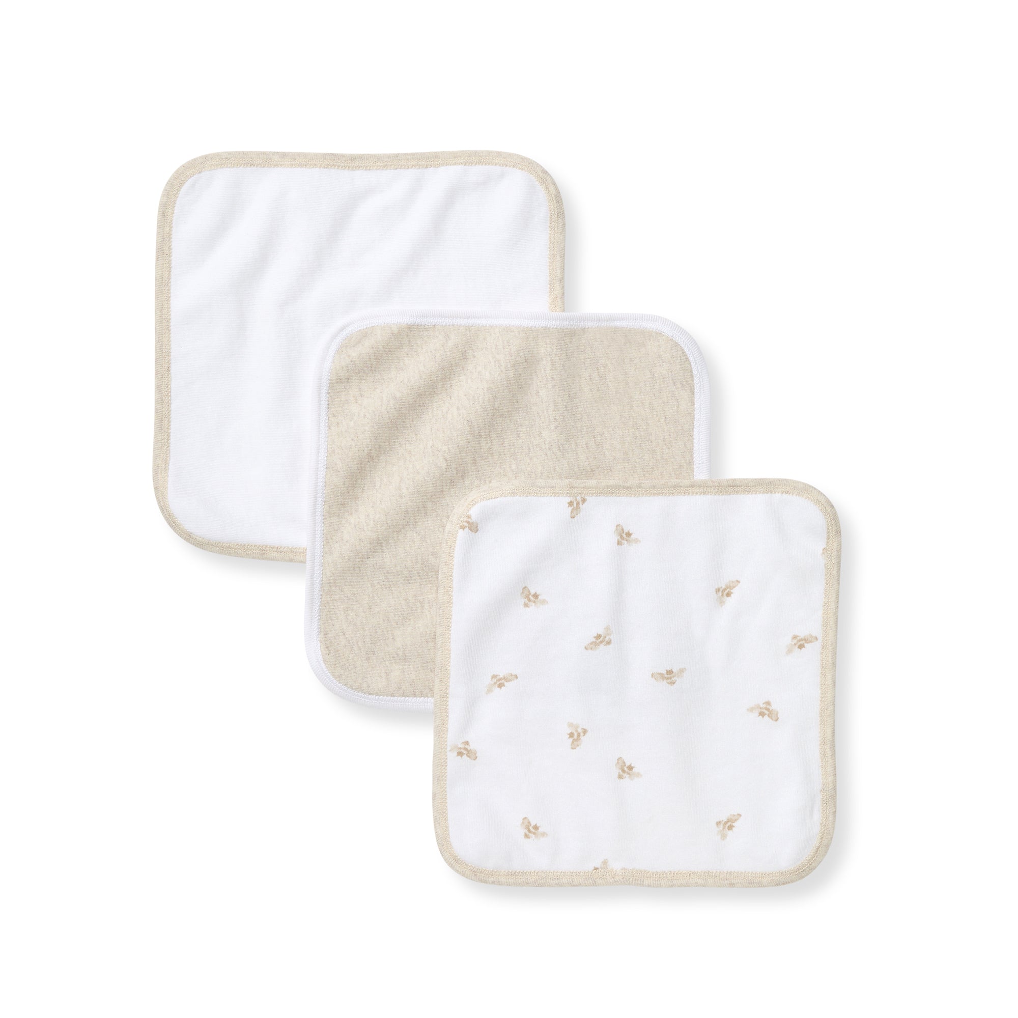 Golden Bee Organic Cotton Knit Terry Washcloths 3 Pack、mySite、g9winljtr
