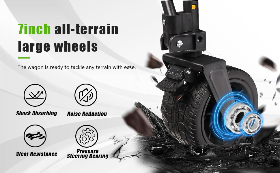 Double Decker Wagon, Heavy Duty Collapsible Wagon, Beach Wagon with Big Wheels