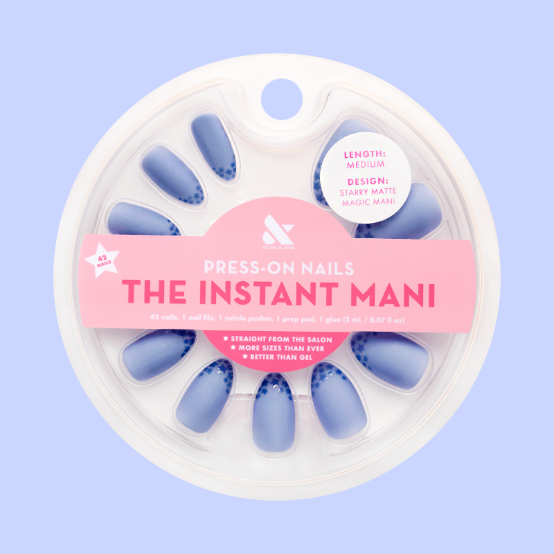 Starry Matte Magic Mani - Press-On | Medium | Almond、mySite、solidvoid