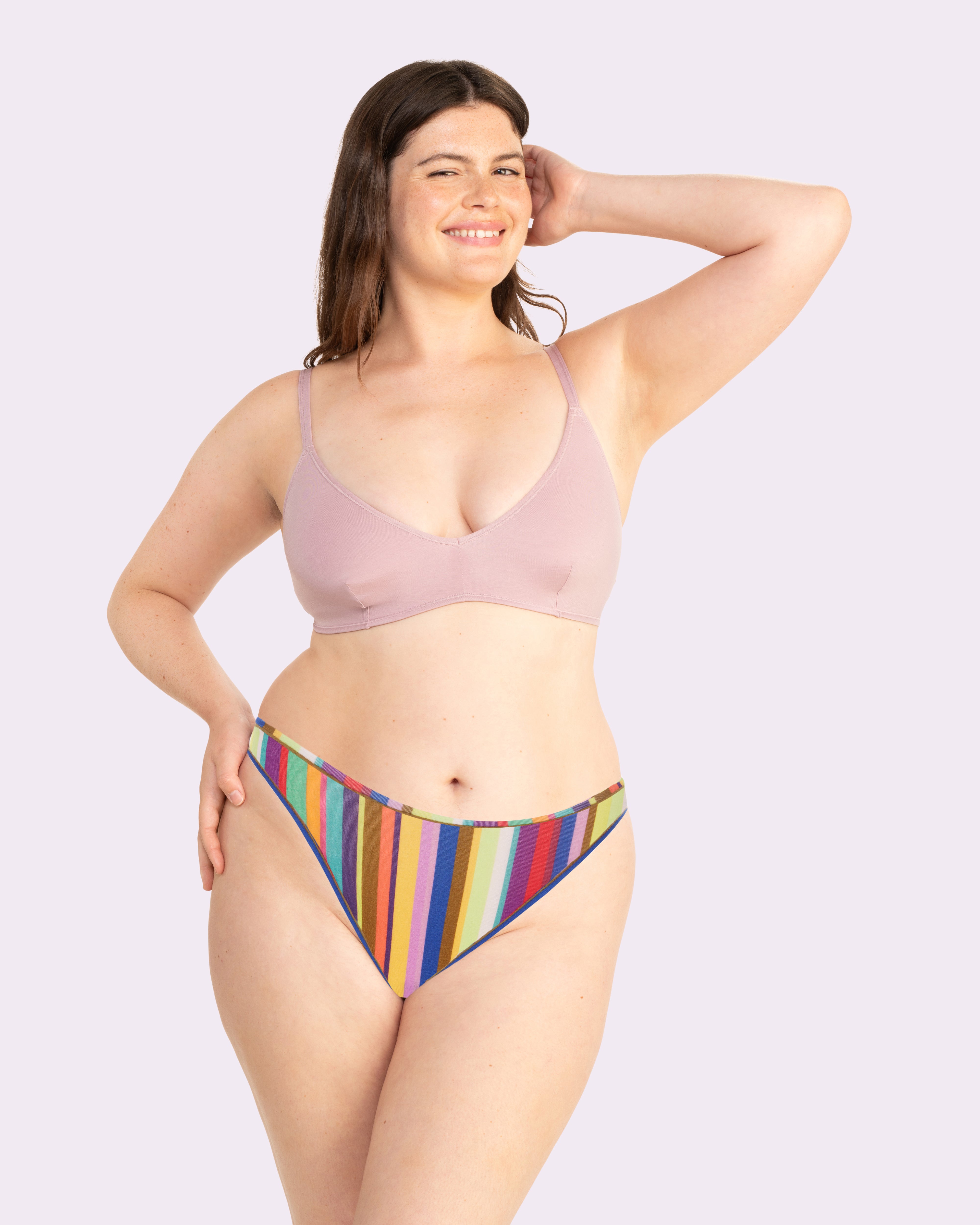 Ultra-Flattering High Rise Thong | New:Cotton (Mira Stripe)、mySite、bengalsvssteelers
