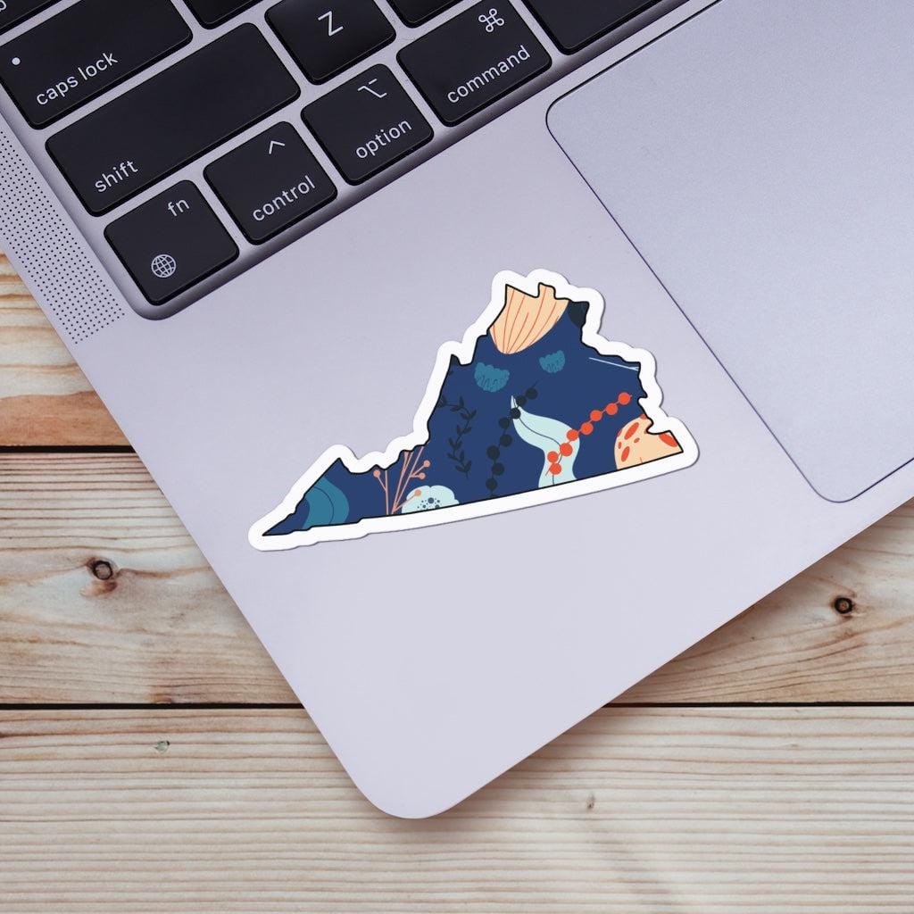  Virginia Blue Floral Abstract Sticker、mySite、ghnorth