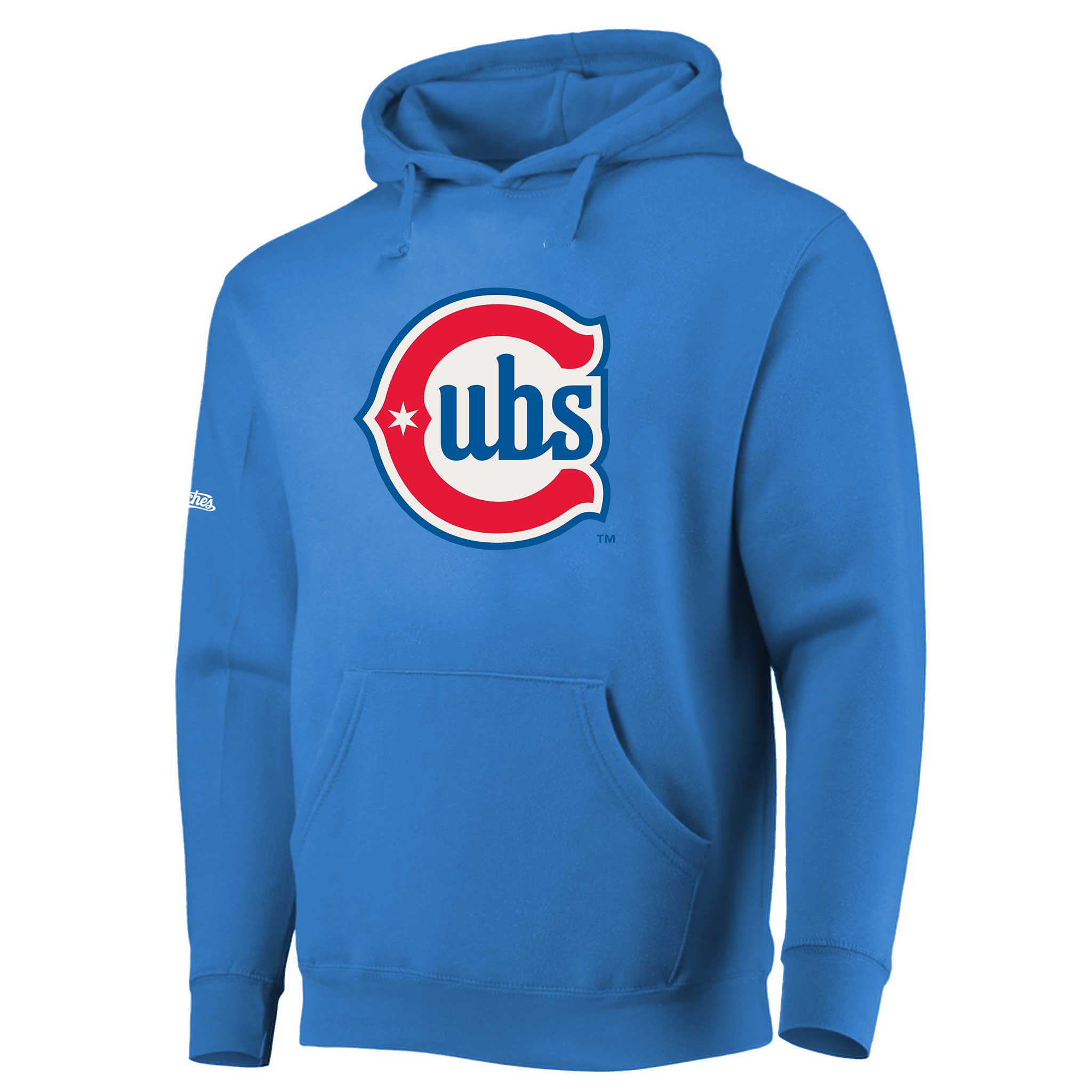 Chicago Cubs Blues Alternate 2 Logo Stitches Baby Blue Hooded Sweatshirt、mySite、vikingsvslions