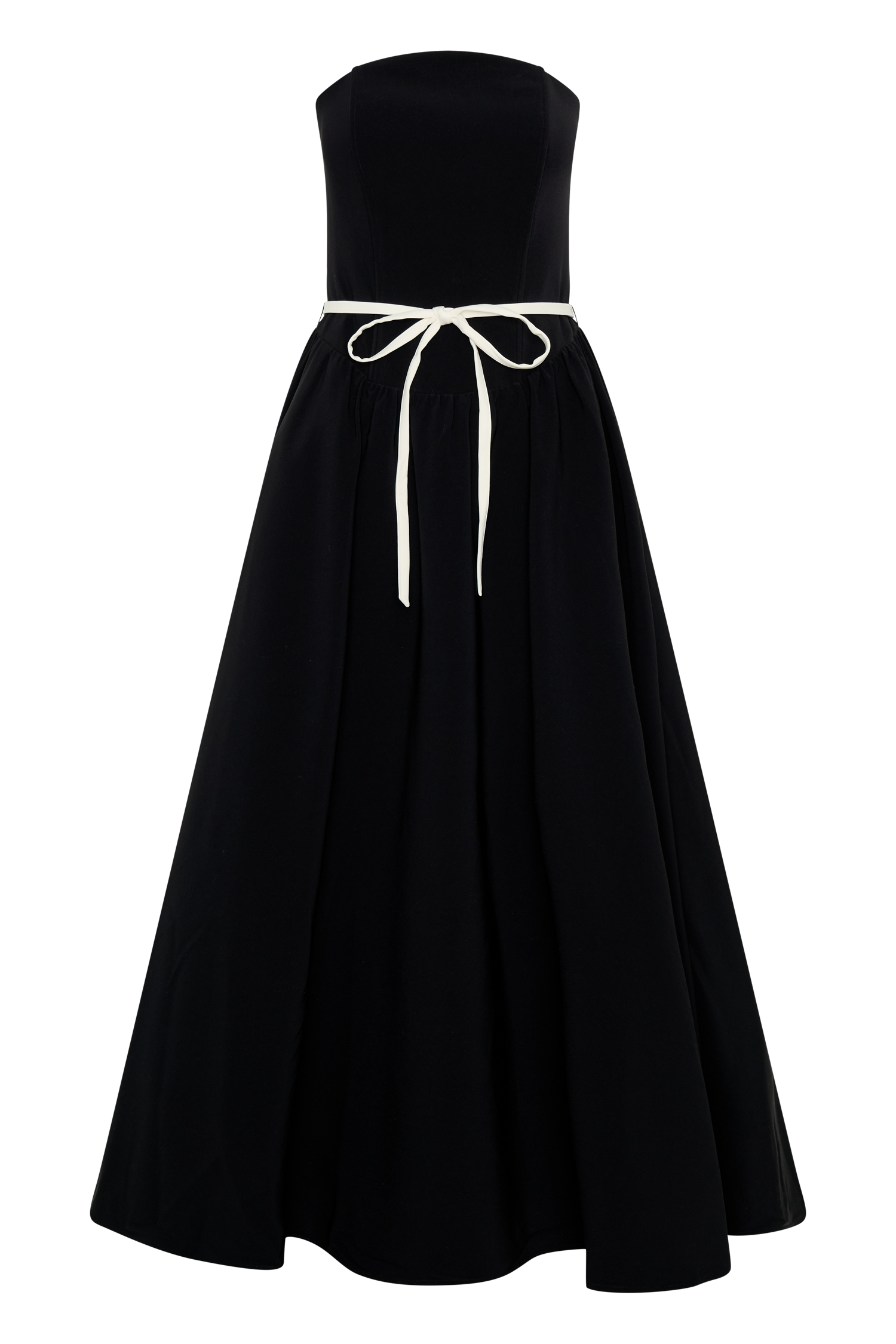 Penny Strapless Contrast Midi Dress - Black & White、mySite、solidvoid