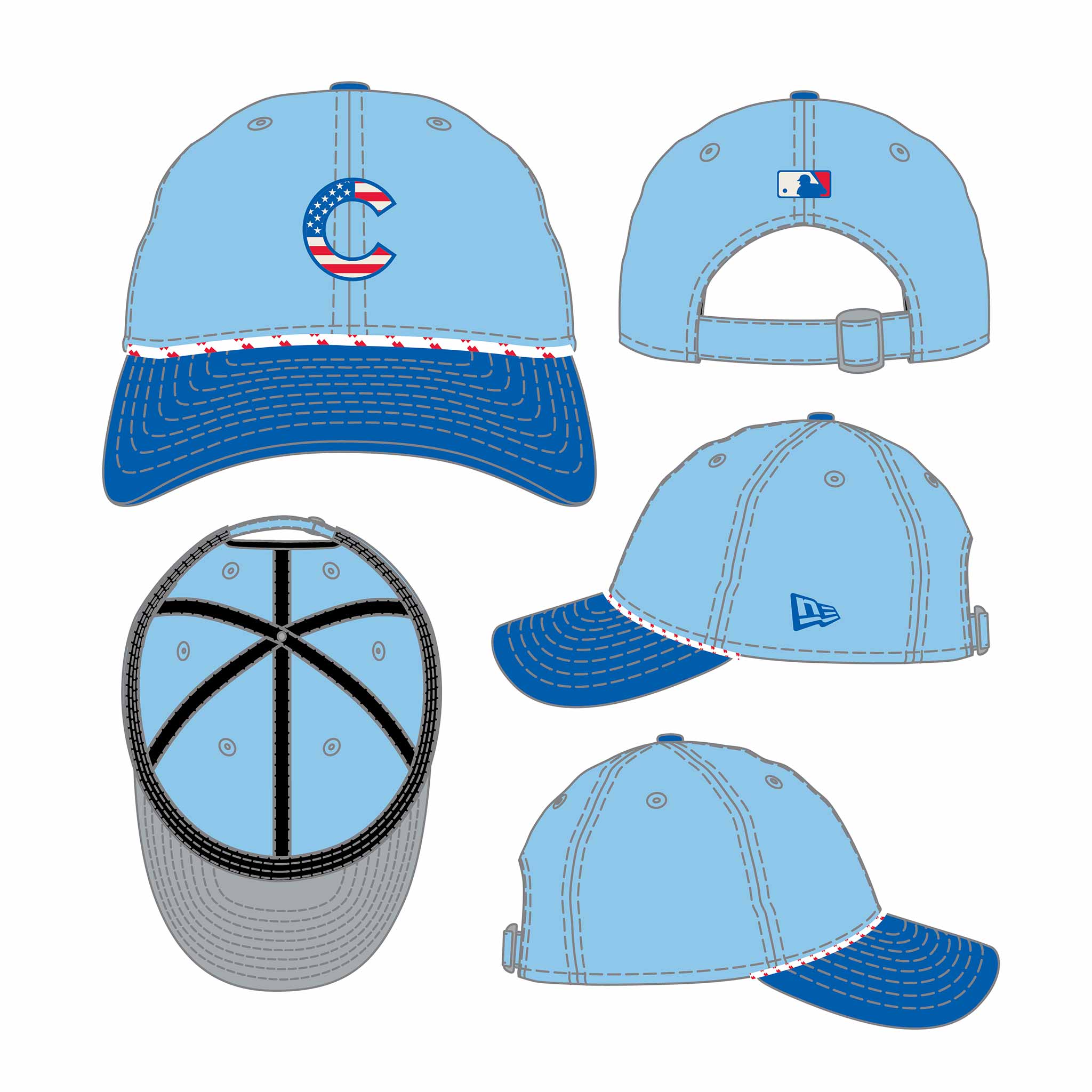 Chicago Cubs New Era 2025 Fourth of July 9TWENTY Rope Adjustable Cap、mySite、vikingsvslions