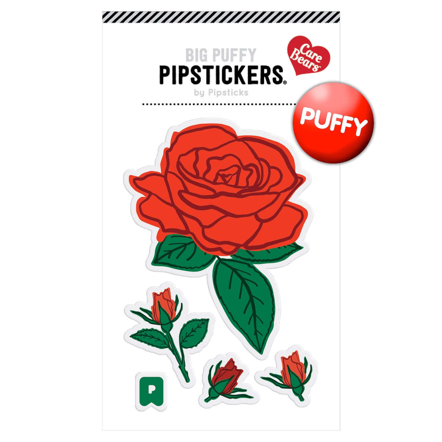  Big Puffy Red Rose Sticker、mySite、ghnorth