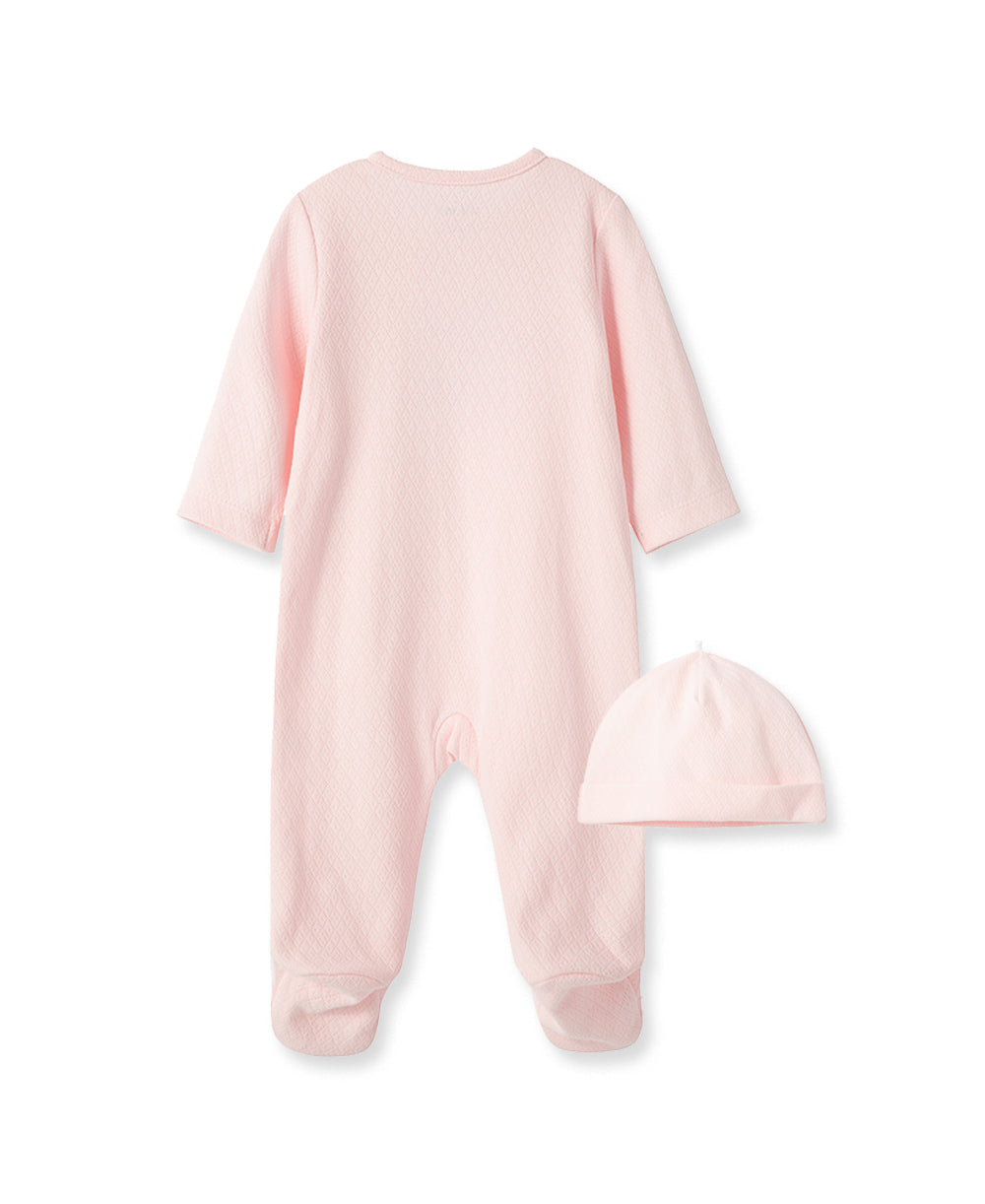  New Pink Welcome To The World Zip Front Footed One-Piece And Hat、mySite、layawaytickets