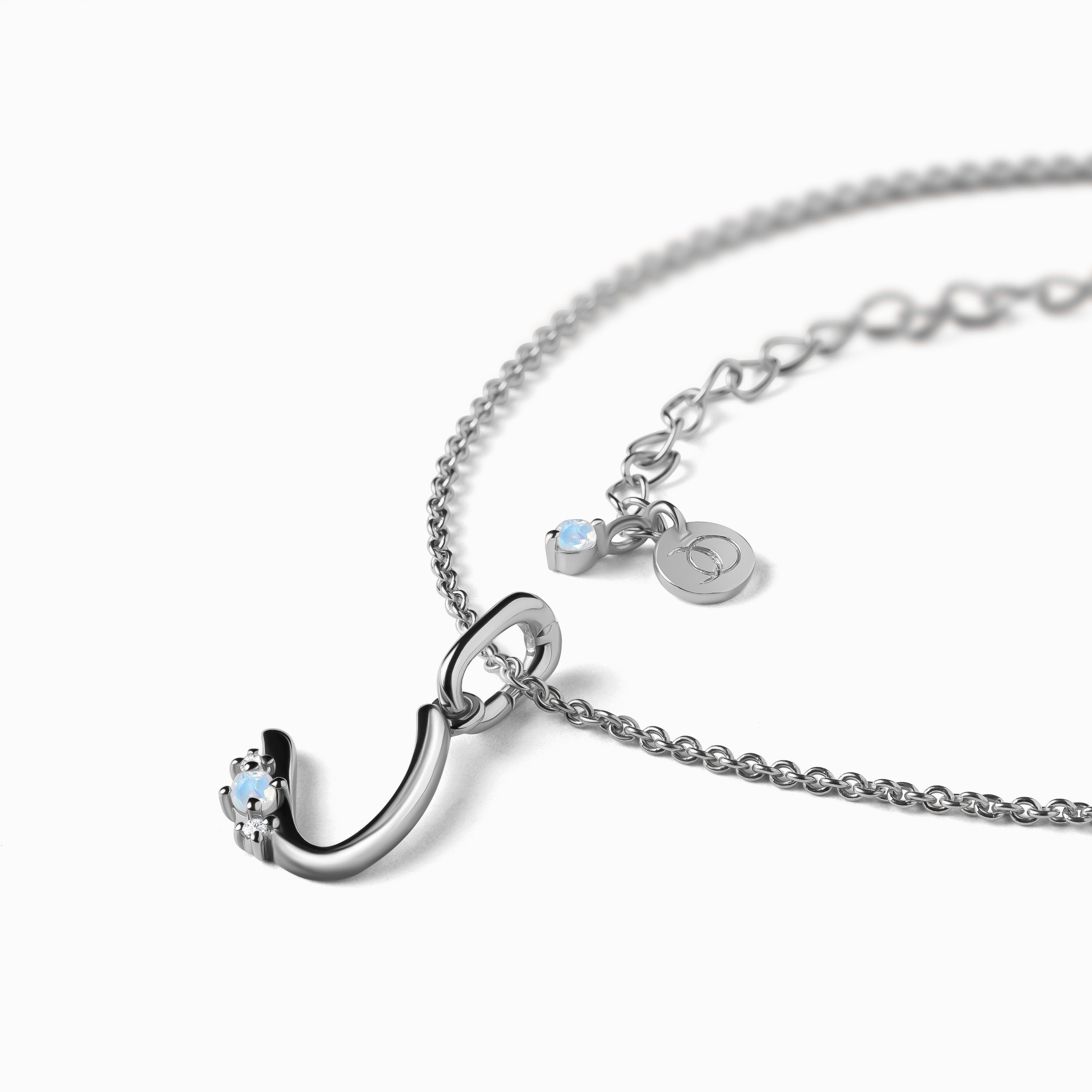 Moonstone Necklace - Lucky Letter U、mySite、hinf8tx79