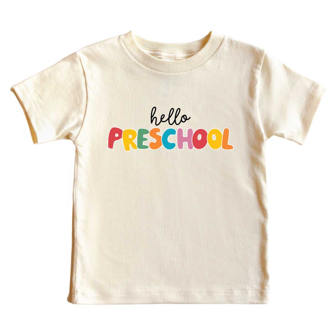  Hello New Grade Kids Graphic Tee | Natural、mySite、layawaytickets