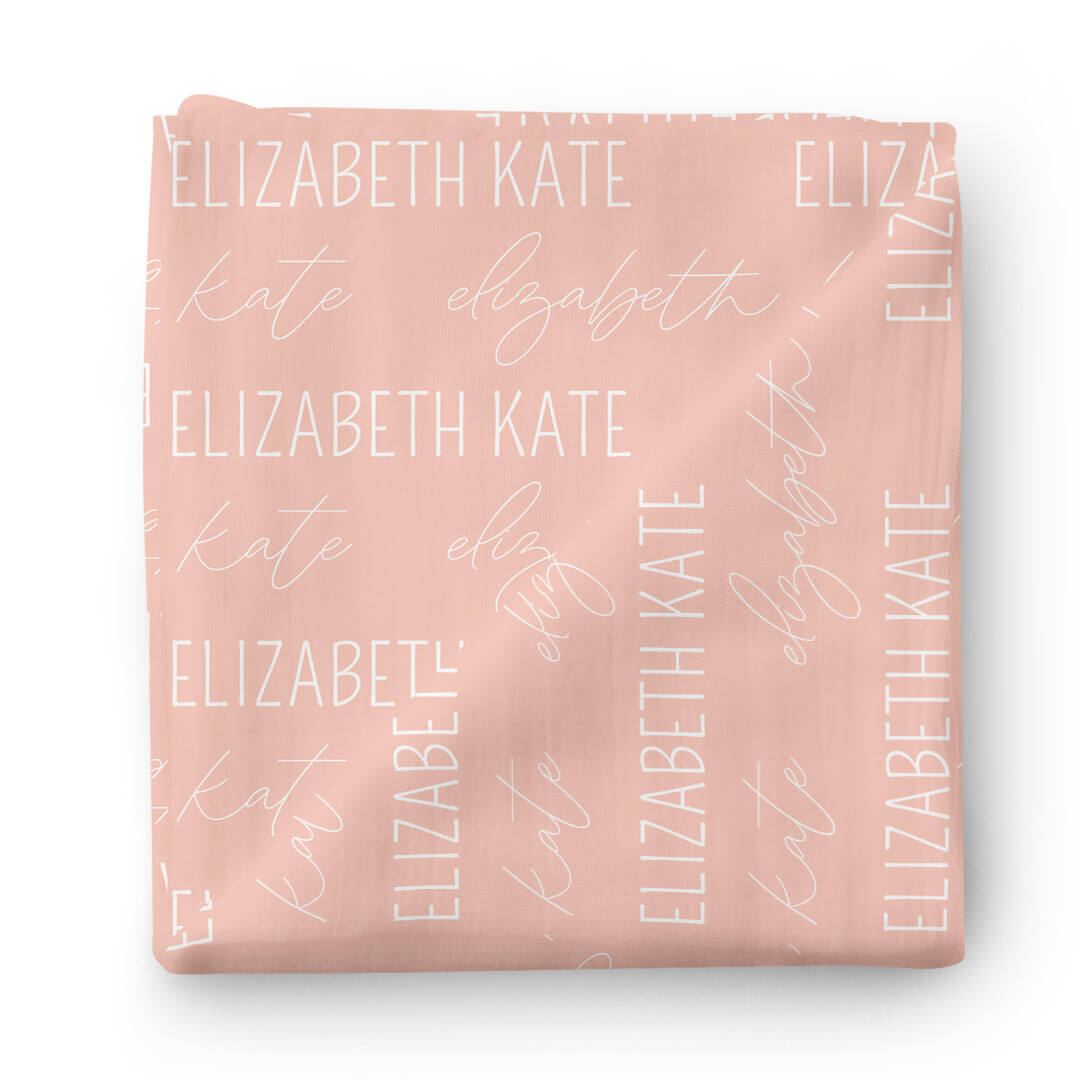  Personalized Lovely Pink Baby Name Swaddle Blanket - Block & Script、mySite、layawaytickets