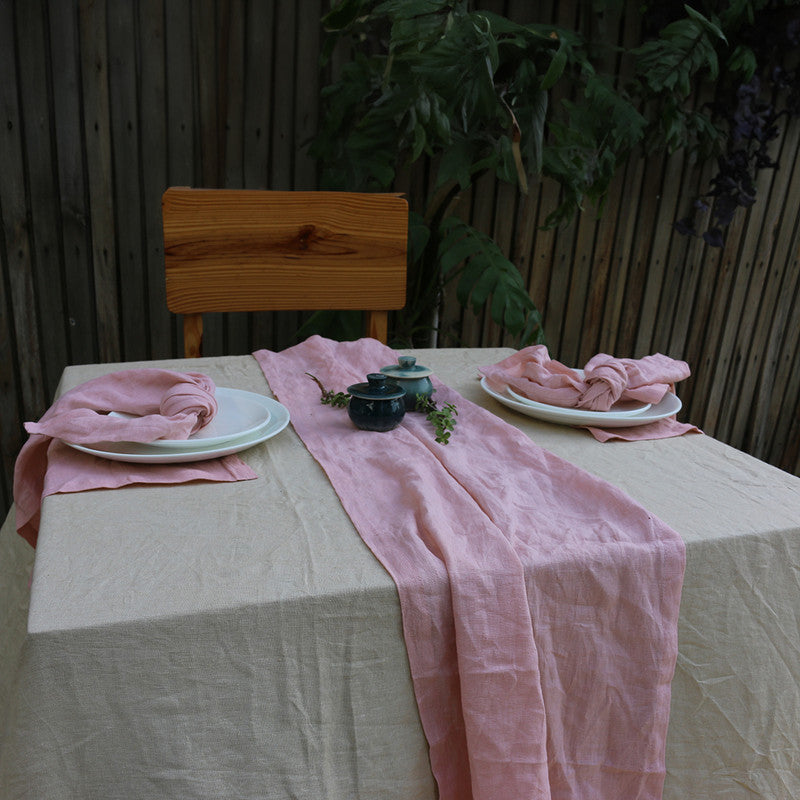 Pure Linen Table Runners | Dusty Pink、mySite、camillekostekn