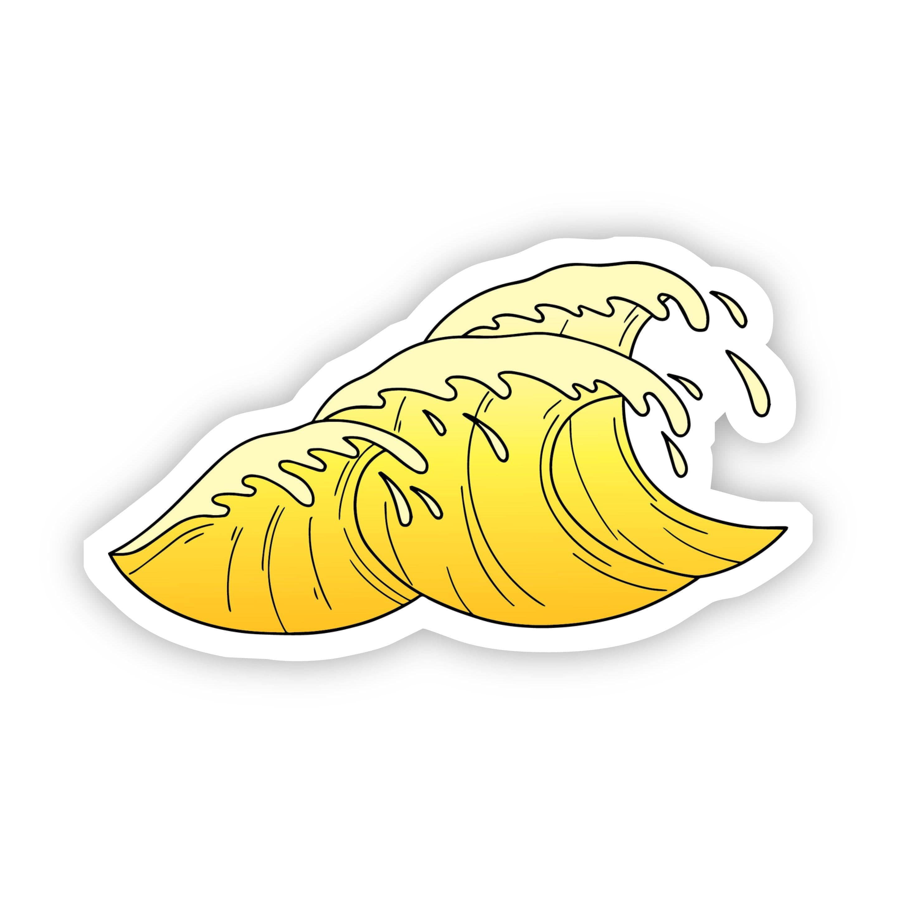 Yellow Waves Aesthetic Sticker、mySite、elrpsem3k