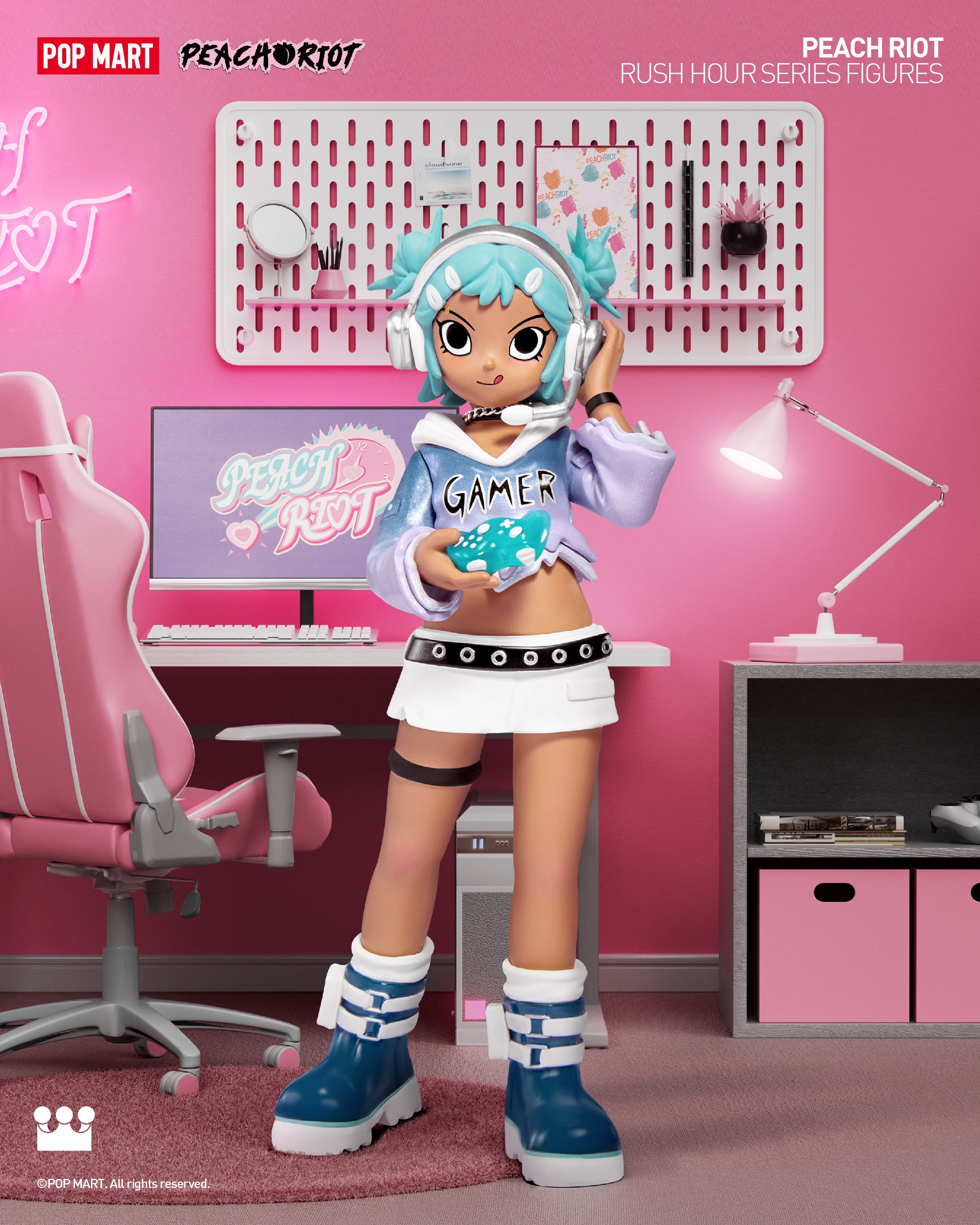  POP MART Peach Riot Rush Hour Series Figures、mySite、greenlandpopulation