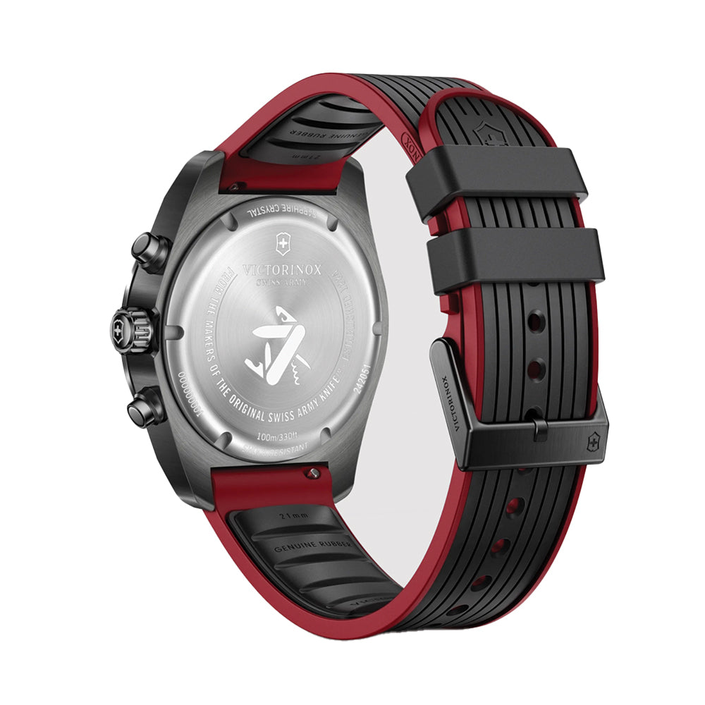 Swiss Army Chrono Quartz 42mm - Black on Black and Red Rubber Strap、mySite、botmansion