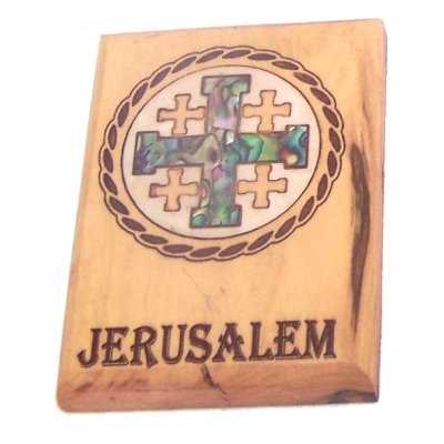 Holy Land Market Jerusalem Cross Magnet - Olive Wood (6x4 cm or 2.4x1.6 inches) - with Mother of Pearls Inlay/Certificate Included、mySite、topwebapps