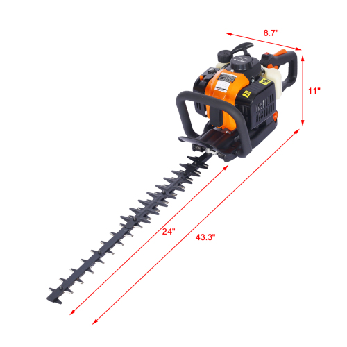 26cc 2 cycle gas powered hedge trimmer , double sided blade 24",recoil gasoline trim blade、、eastwooduniform