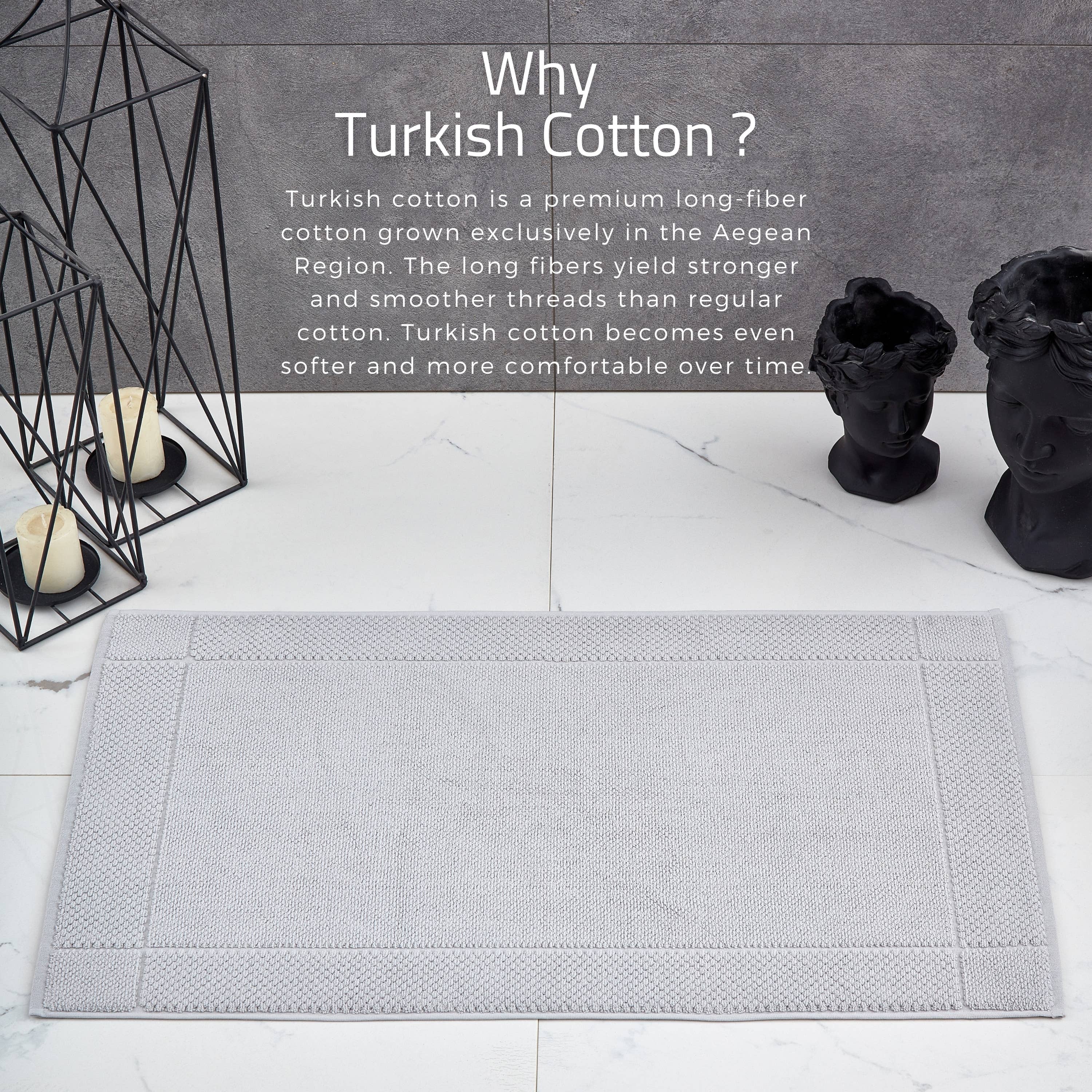 La Hammam - Bath Mat 900 GSM Machine Washable 20x34 Inches、mySite、g9winljtr