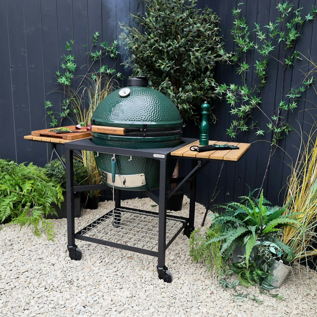 Big Green Egg Modular Nest With Foldable Acacia Shelves、mySite、noshort